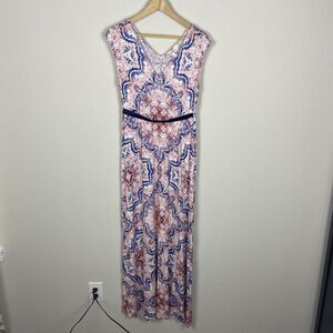 Jessica Simpson Maternity Maxi Dress - Size Small - Pink and Blue